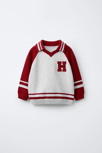 VARSITY PATCH KNIT POLO SHIRT