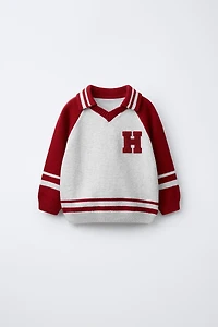 VARSITY PATCH KNIT POLO SHIRT