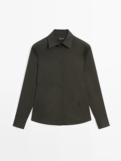 Cotton blend stretch shirt