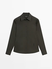 Cotton blend stretch shirt