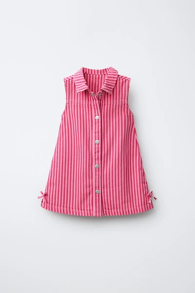 STRIPED TWILL DRESS