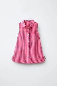 STRIPED TWILL DRESS