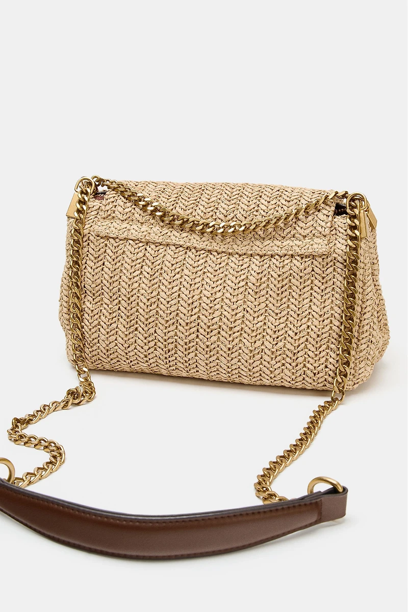 METALLIC CHAIN CROSSBODY BAG