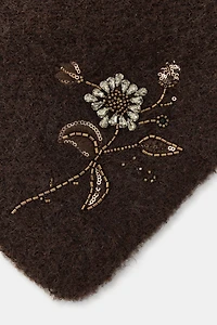 BANDANA EN MAILLE FLEUR ET FANTAISIE