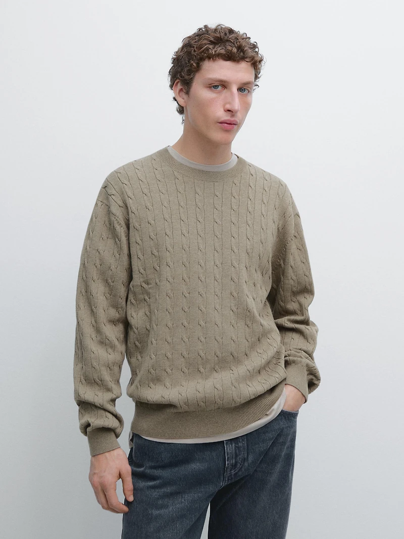 Cotton cable-knit sweater