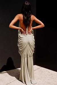 LIMITED EDITION HALTER VOLUME LONG DRESS