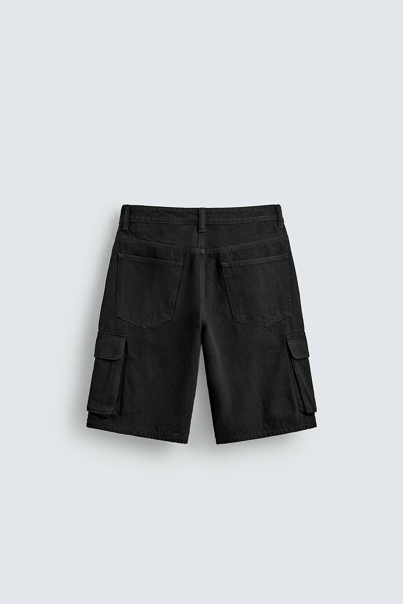 CARGO DENIM SHORTS