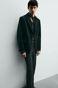 REGULAR FIT VELVET BLAZER