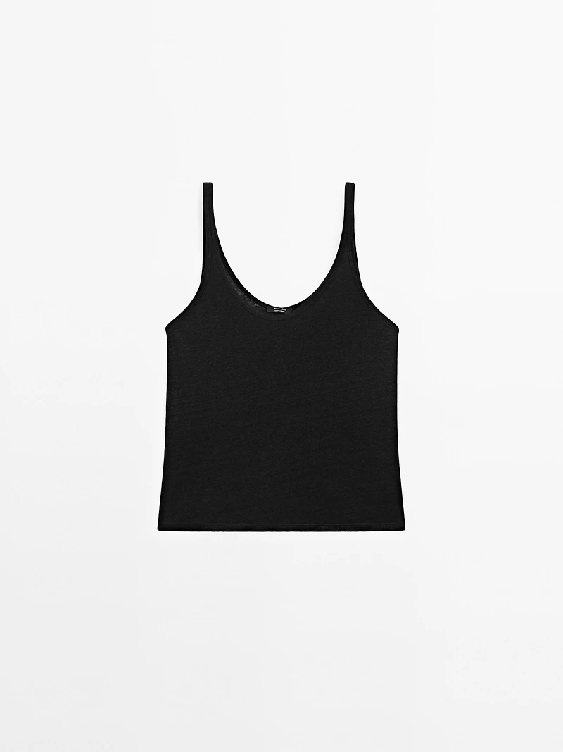 100% linen strappy top