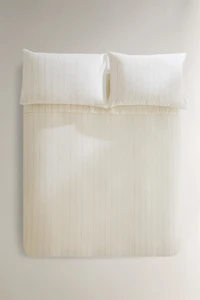 STRIPED COTTON LINEN DUVET COVER