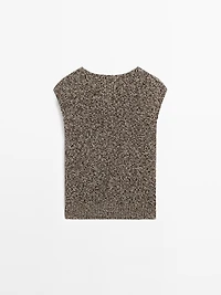 100% cotton mouliné round neck vest