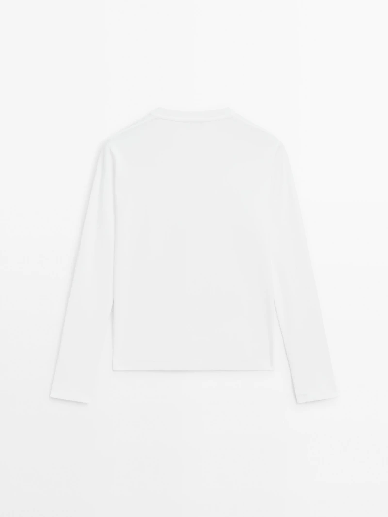 T-shirt à manches longues 100 % coton interlock