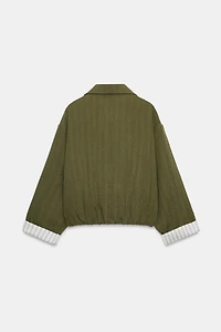 SHORT JACKET WITH ROLLED-UP SLEEVES