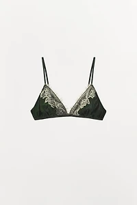 VELVET LACE TRIANGLE BRALETTE