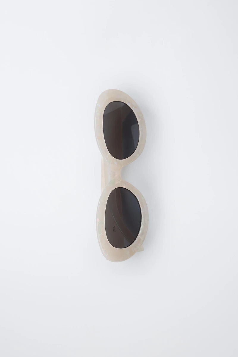 LUNETTES DE SOLEIL OVALES EFFET MARBRÉ