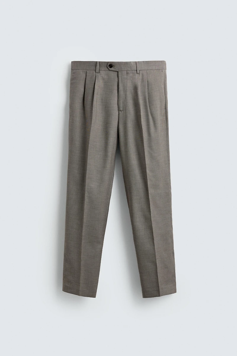 PANTALON DE COSTUME À PLIS ET CARREAUX