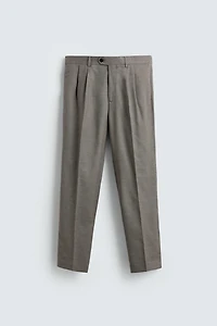 PANTALON DE COSTUME À PLIS ET CARREAUX
