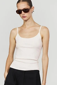 Cotton blend strappy top