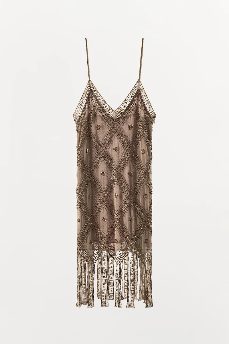 EMBROIDERED TULLE DRESS