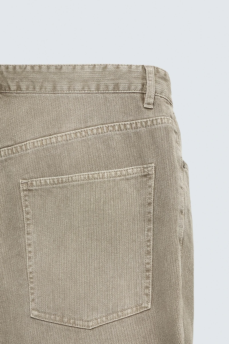 FLARE FIT TEXTURED COTTON PANTS