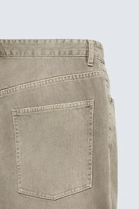 FLARE FIT TEXTURED COTTON PANTS