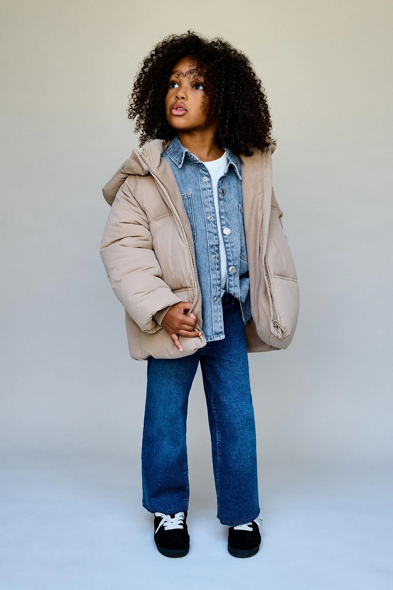 WATER REPELLENT HOODED PUFFER COAT