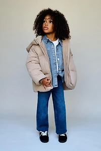 WATER REPELLENT HOODED PUFFER COAT