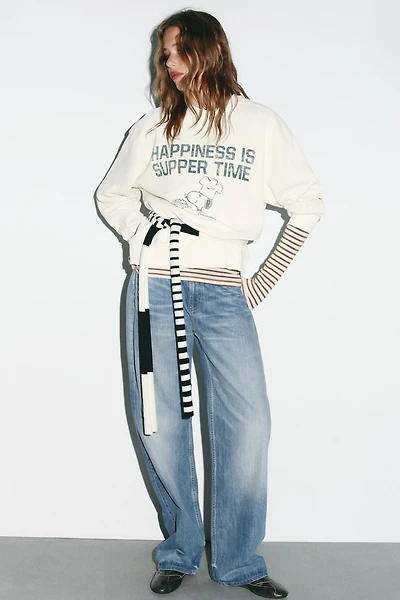 SNOOPY PEANUTS™ WASHED EFFECT SWEATSHIRT