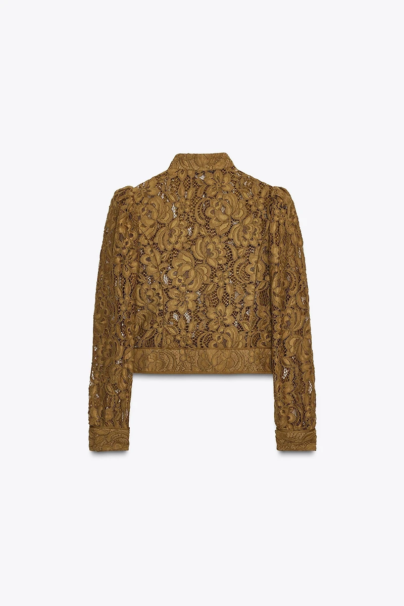 ZW COLLECTION LACE JACKET WITH BALLOON SLEEVES