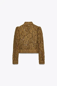 ZW COLLECTION LACE JACKET WITH BALLOON SLEEVES
