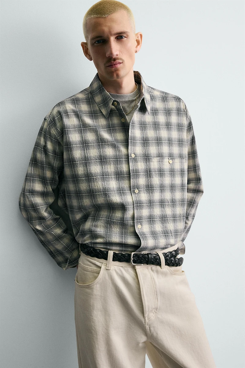 PLAID BOXY FIT SHIRT