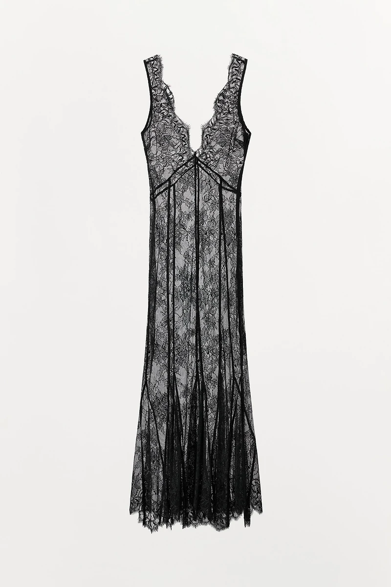 LONG LACE SLIP DRESS