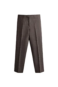 PANTALON DE COSTUME À CARREAUX LIN/LAINE