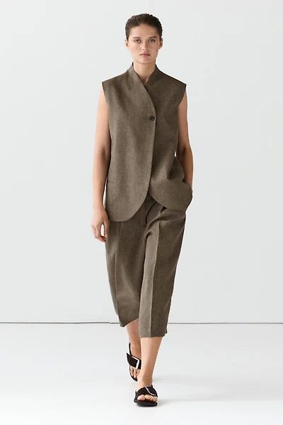 Linen melange waistcoat