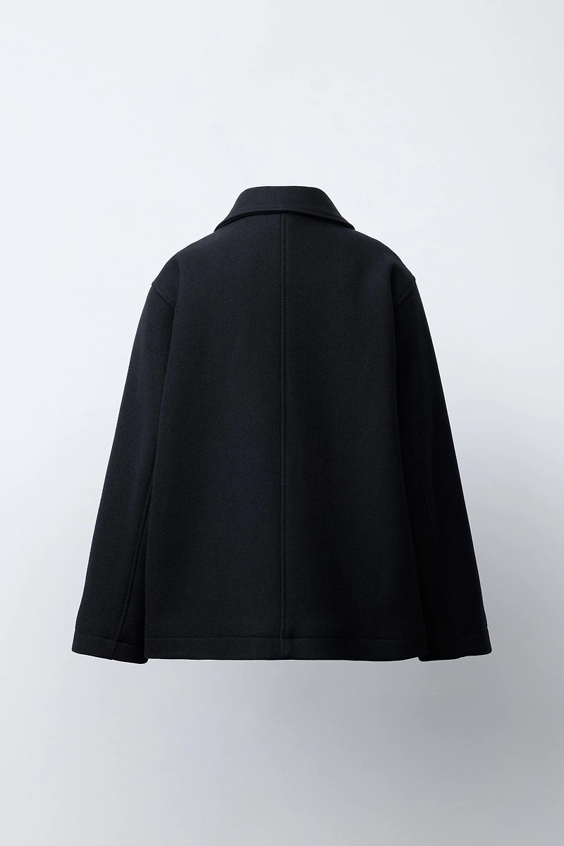 VESTE COURTE EN DRAP DE LAINE