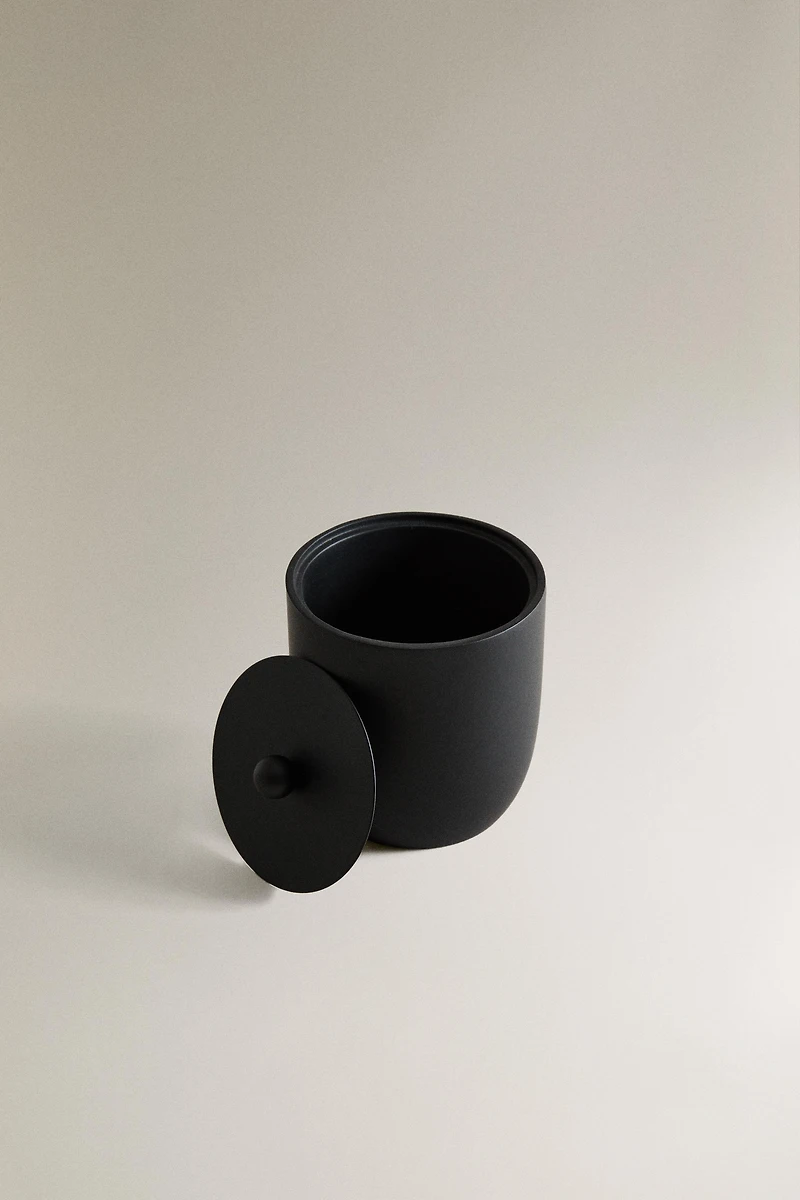 BLACK RESIN BATHROOM JAR