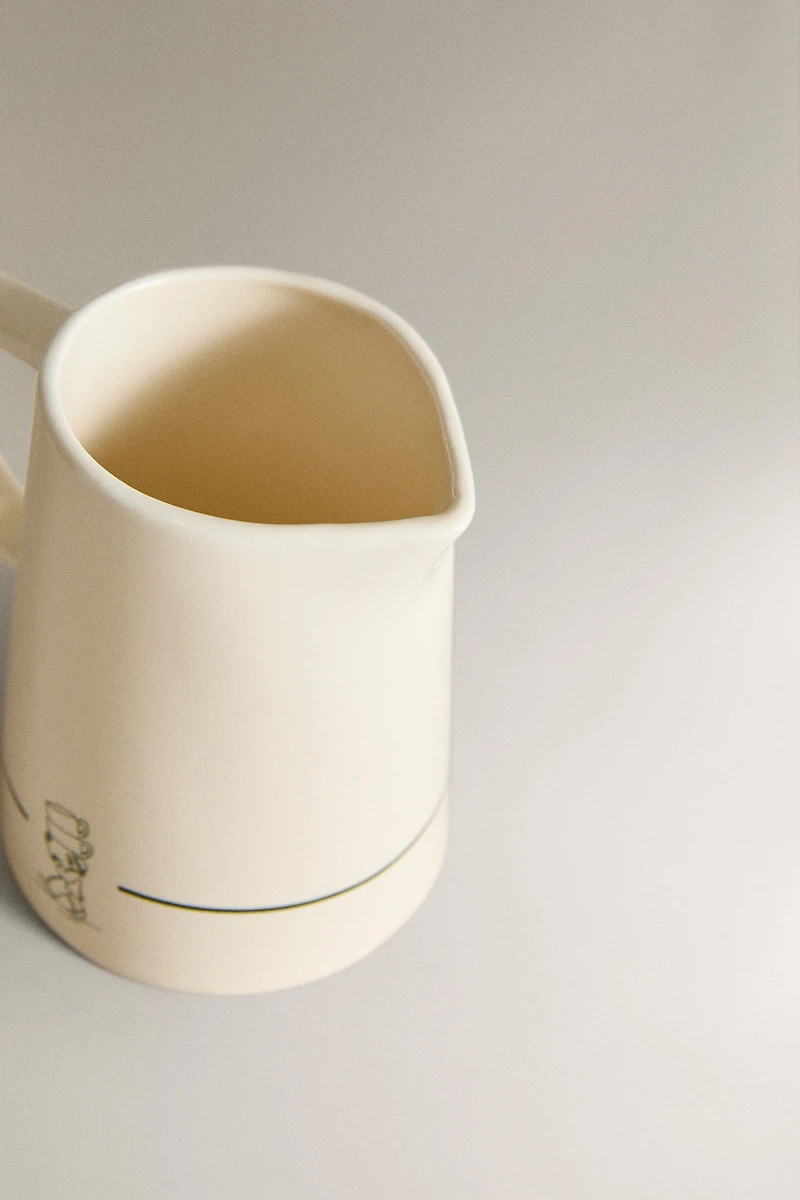 STONEWARE COFFEE SHOP CREAM PITCHER