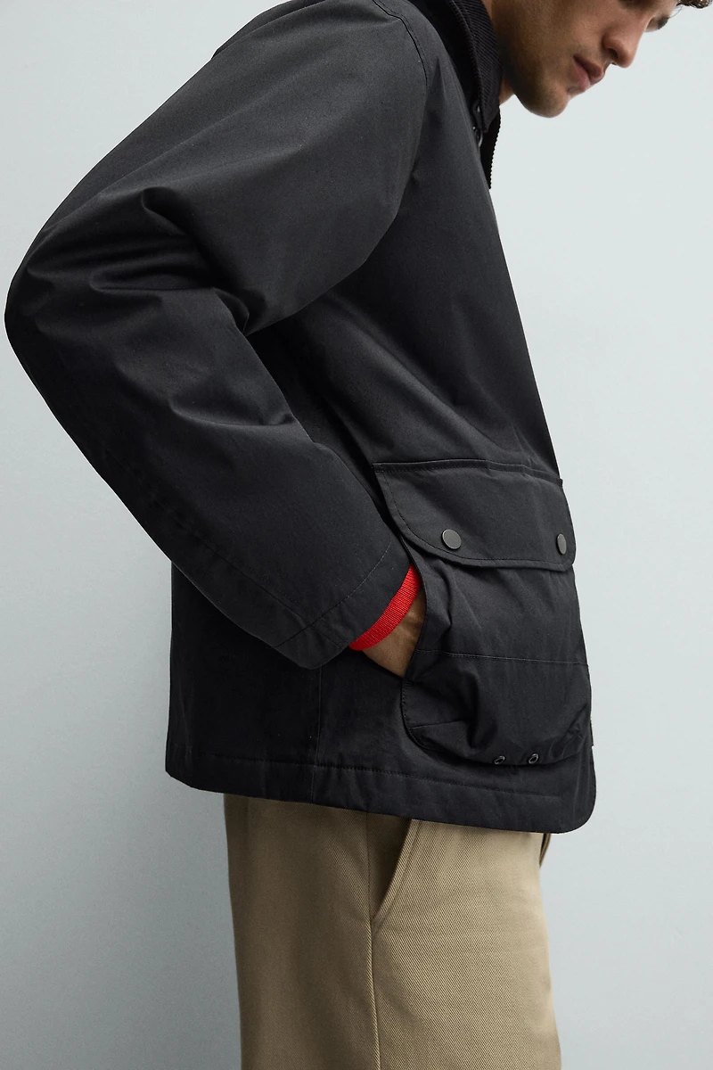 CONTRAST COLLAR PARKA