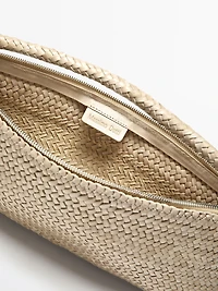 Nappa leather woven croissant bag
