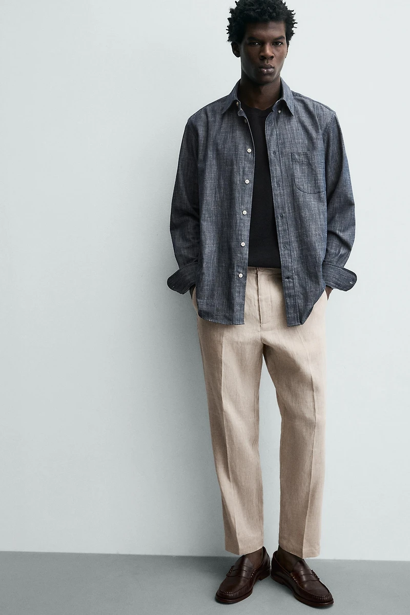 PANTALON REGULAR FIT 100% LIN