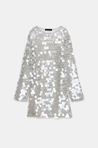 SEQUIN PEARL KNIT MINI DRESS