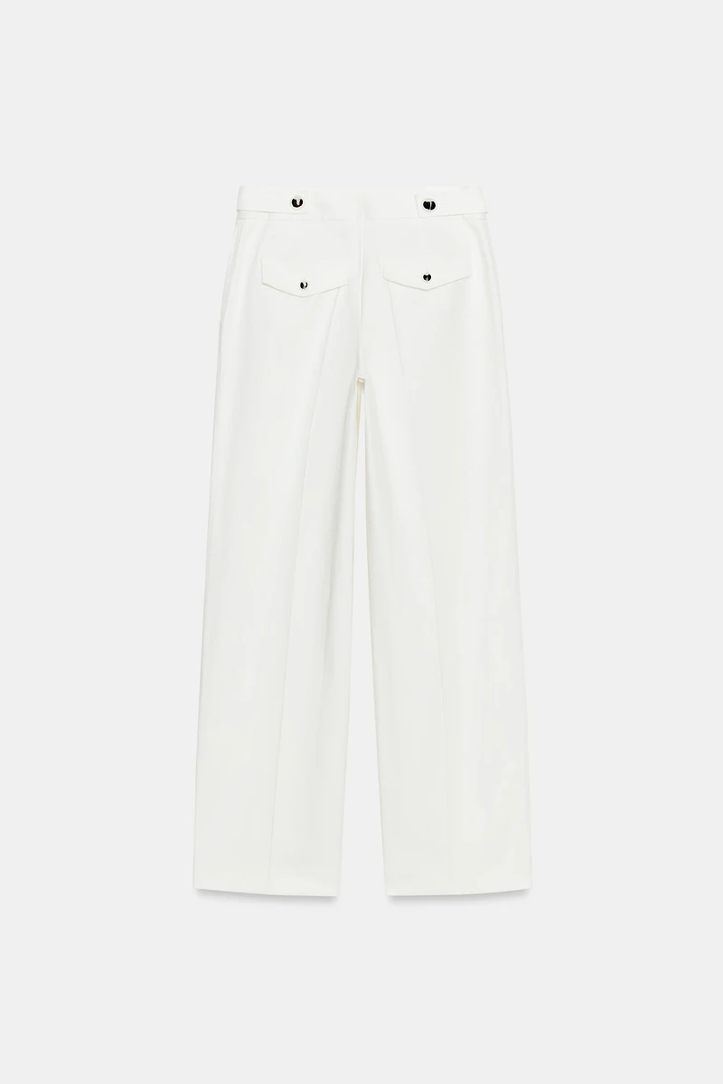 METALLIC BUTTON PANTS