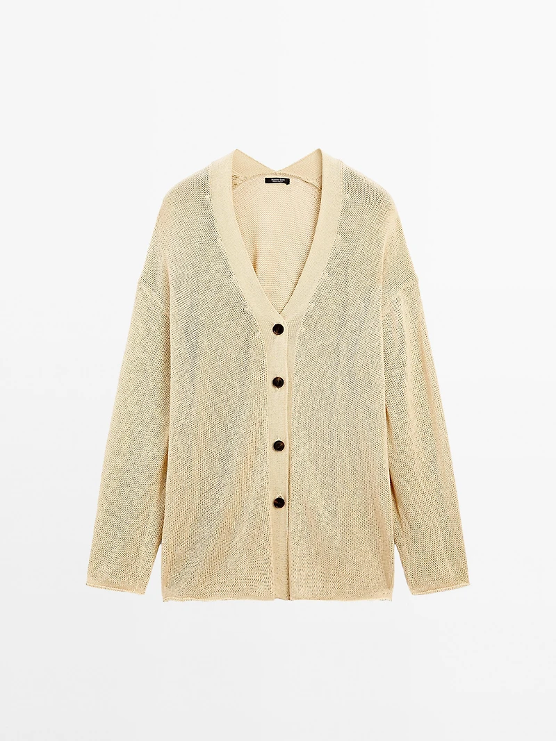 Oversize fine knit cardigan
