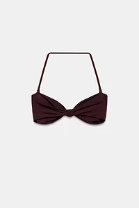 KNOTTED BANDEAU BIKINI TOP