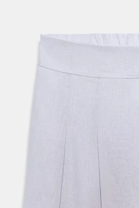 WIDE LEG PLEATED PANTS WITH LINEN
