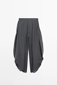 Linen blend trousers with slit details