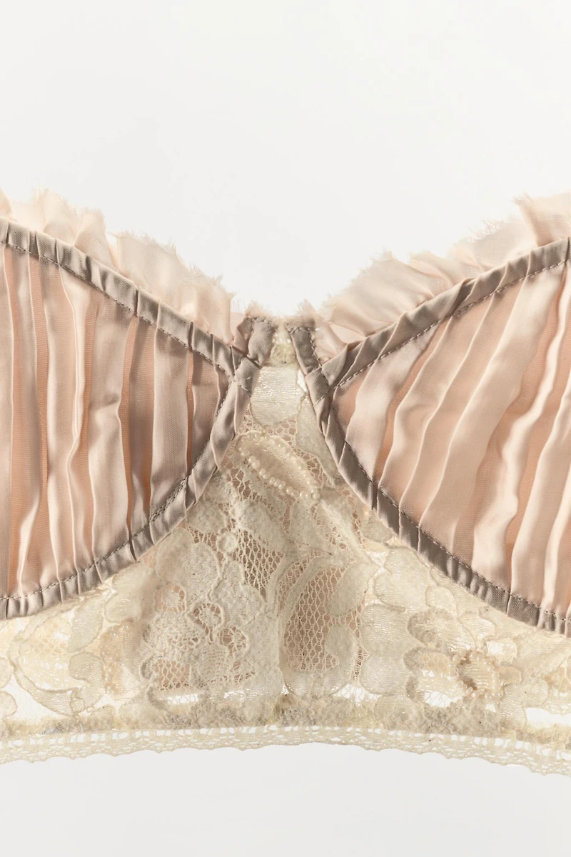 PLEATED LACE BRA