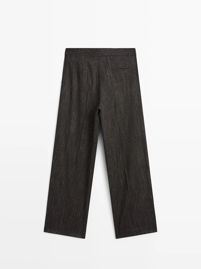 Darted flecked trousers