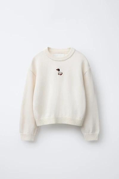 EMBROIDERED DOG KNIT JUMPER