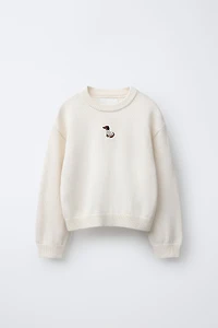 EMBROIDERED DOG KNIT JUMPER